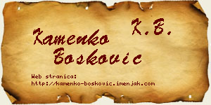 Kamenko Bošković vizit kartica